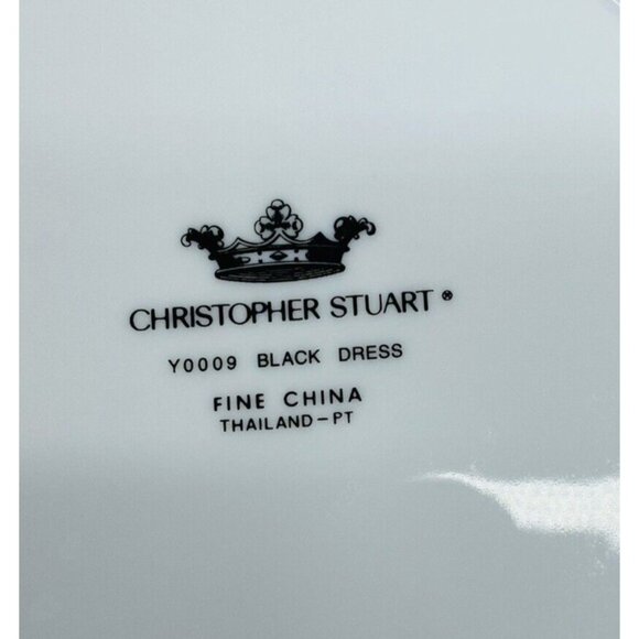 Christopher Stuart BLACK DRESS China Octagonal Large Rim  Pasta Soup Bowl Set 3 - Picture 8 of 13